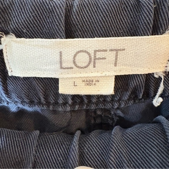 LOFT Black Wide Leg Drawstring Pants‎ Size Large 100% Lyocell - Picture 6 of 9